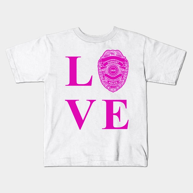 Love Brave Police Officers Kids T-Shirt by veerkun